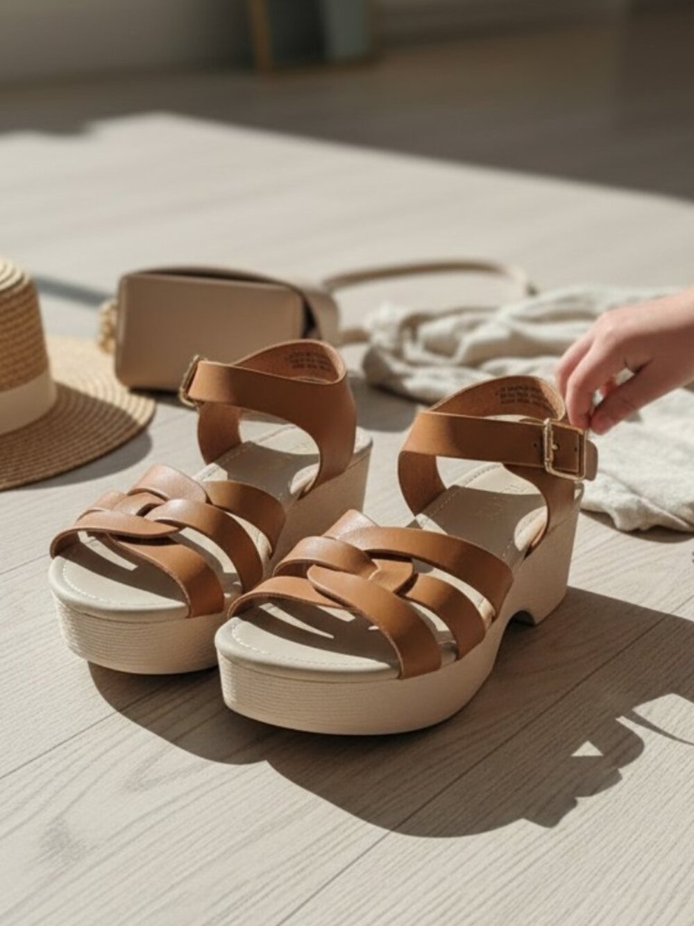 The Children’s Place Tan Platform Sandals Girls Size 13 NWT